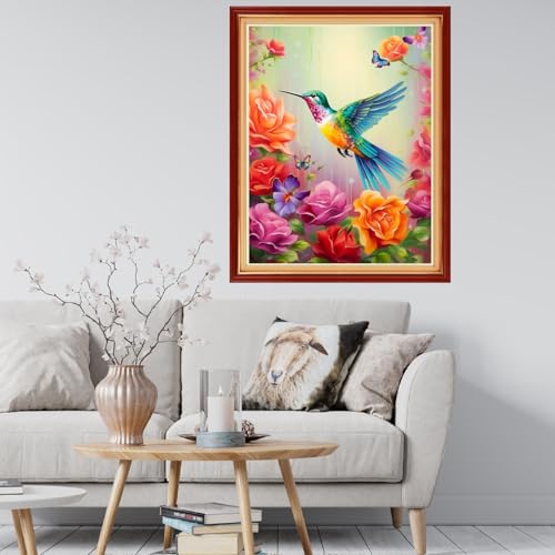 Image of Findvoor Stamped Cross Stitch Kits for Beginner Embroidery Kits for Beginners Adults DIY 11CT Cross Stitch Patterns Needlepoint Kits Crossstitching Kits-Hummingbirds Honey 16x20 inch