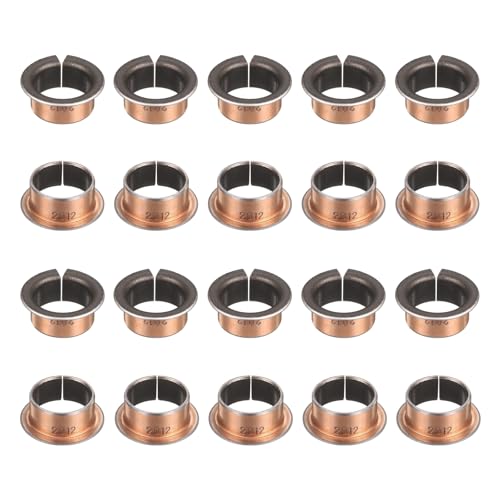 QUARKZMAN 20Pcs Douilles Flangees, Alésage 20mm x OD 23mm x Longueur 12mm x 30mm, Paliers Autolubrifiants en Bronze Fritté