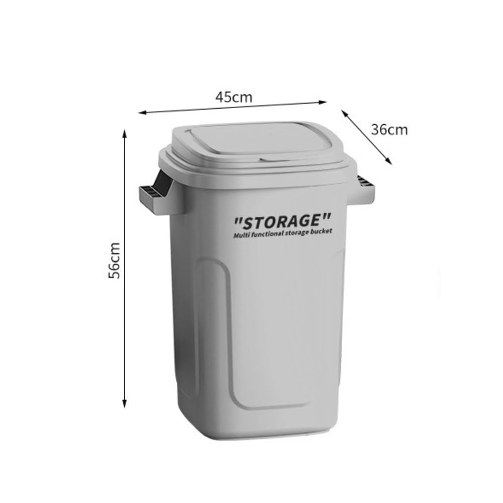 Bote De Basura Plástico Con Tapa For Cocina, Contenedor Industrial Gran