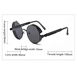 BOZONLI Vintage okrągłe okulary przeciwsłoneczne, ochrona UV400 koło retro steampunkowe okulary przeciwsłoneczne dla kobiet i mężczyzn, Złoty + przezroczysty, rozmiar uniwersalny