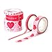 Legami - Set di 5 Nastri Adesivi, Tape by Tape, Lunghezza 5 m, Coloratissimi Nastri Adesivi in Carta, 3 Nastri Diversi per Spessore e Fantasia, Rosa/Rosso(Heart)