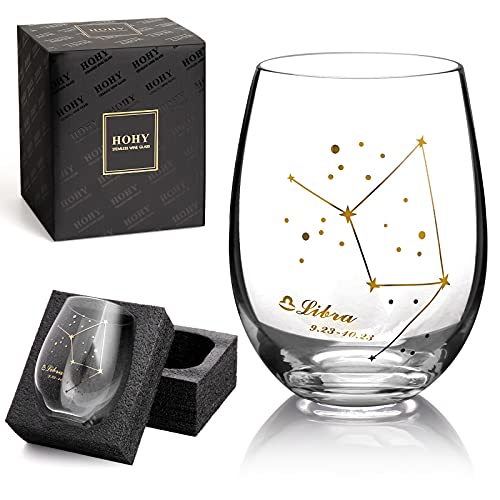 HOHY Libra Zodiac Wine Glass