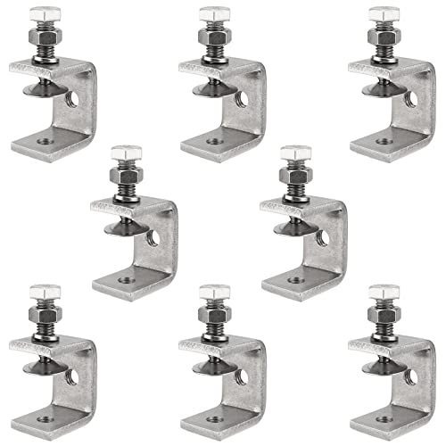 HOIGON 8-teiliges 7,6 cm C-Klemm-Set, Gusseisen-C-Klemm-Set mit 7,6 cm Backenöffnung, 4,1 cm Halstiefe für Holzbearbeitung, Schweißen und Bauen, rot Cover