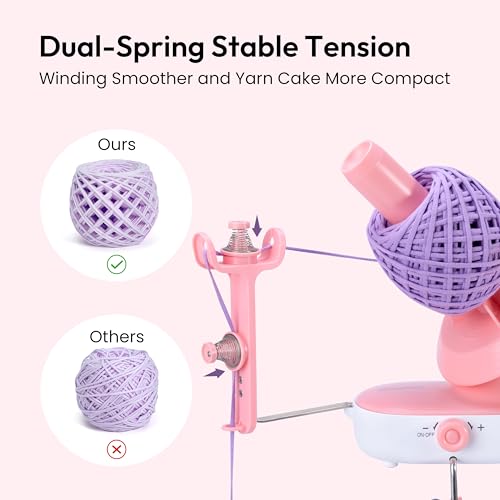 image for Etcokei Electric Yarn Ball Winder Pro for Crocheting, Upgrade Dual-Spr