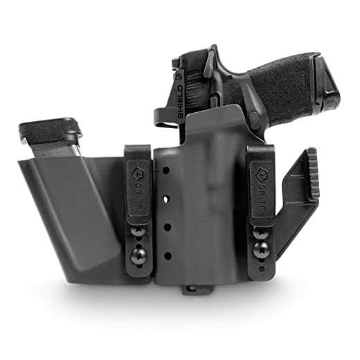 GRITR IWB Appendix Carry Kydex Left Hand Gun Holster Compatible with Springfield Armory Hellcat with Magazine Holder, Open Bottom, Optic Cut, Adjustable Retention