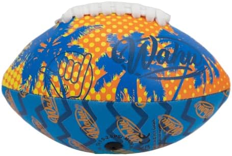 WAHU Mini Football Orange/Blue 6.5-Inch Length - 100% Waterproof with Real Laces for Use in and Out of Water