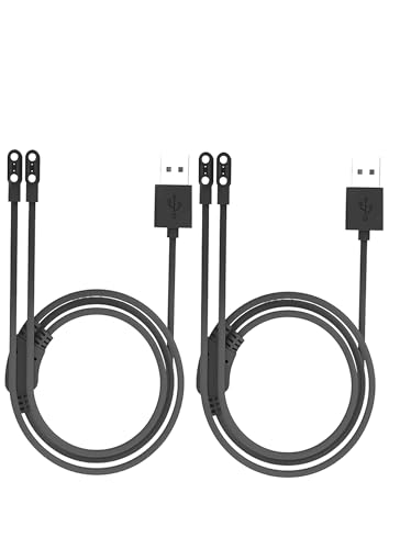WUNIAK Charging Cable for VR SHINECON AI Translation Sun Glasses Smart, Magnetic USB Flexible One to Two Double-Ended Charging Cable Accessories,(2 Pack)