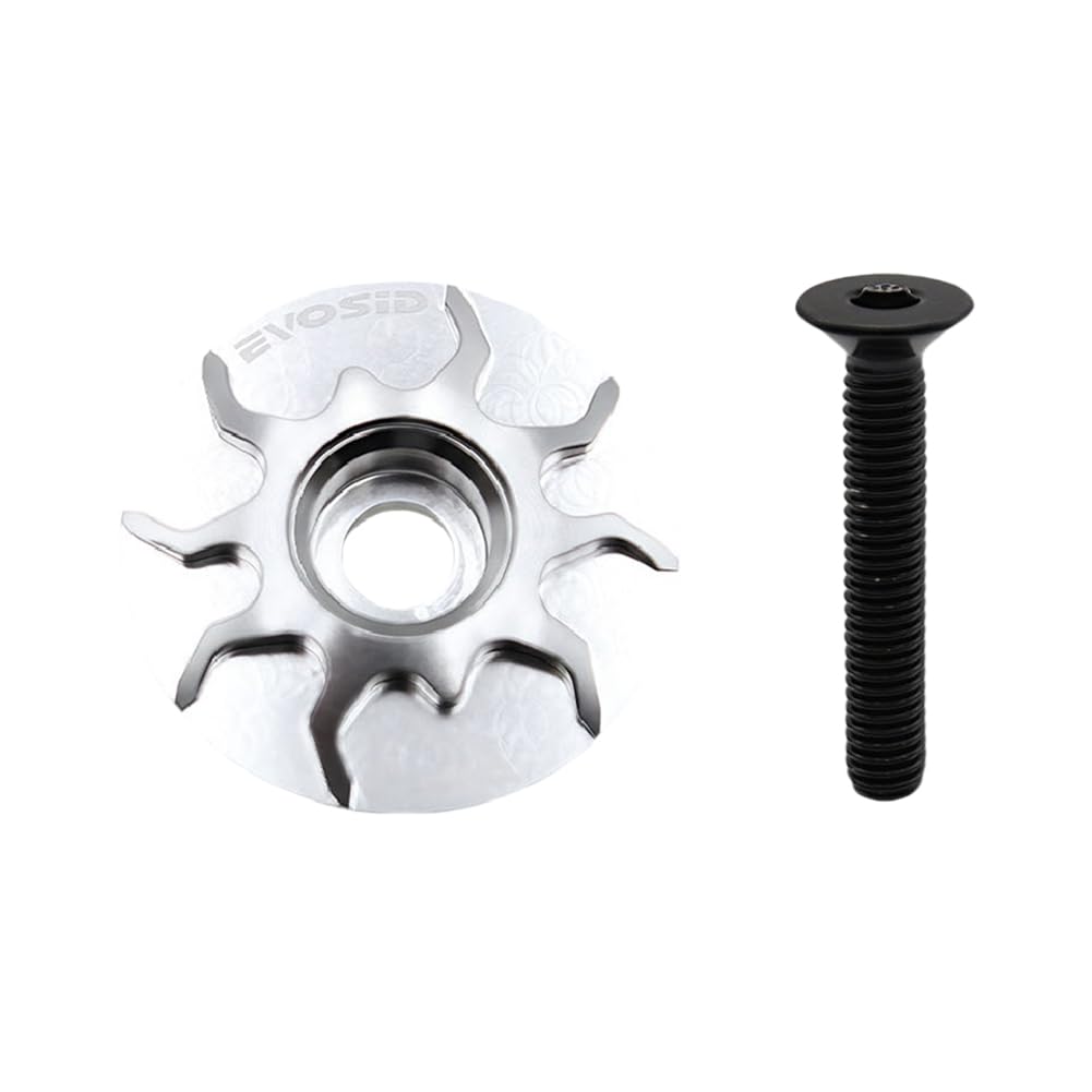 CRGANGZY Headset with Screw MTB Road Bike Stem Headset Top Cover (Silver)