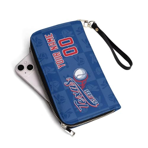 Custom Sports Team Player of Purse Zip Organizer Wallet-Personalized PU Leather Wallet,with Name Number,Fan Gift for Men Women.2