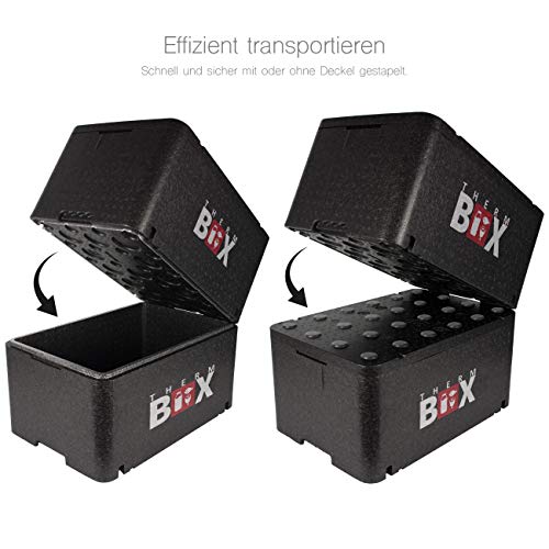 Foto von THERM BOX Styroporbox Groß GN 1/1 Innen: 54x34,5x24cm 46-Liter Isolierbox Warmhaltebox Kühlbox Thermobehälter Wiederverwendbar