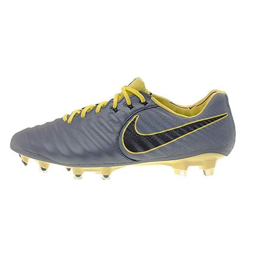 Nike Tiempo Legend 7 Elite FG Soccer Cleats (M7/W8.5, Grey/Yellow)