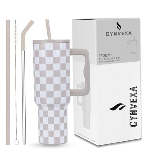 Image of CYNVEXA Tumbler with lid and Straw 1200ML Cup Stainless Steel Vacuum Insulated Tumbler for Water, Iced Tea or Coffee 1.2L Office Gym Travelling (40-Oz-Skin Paint)