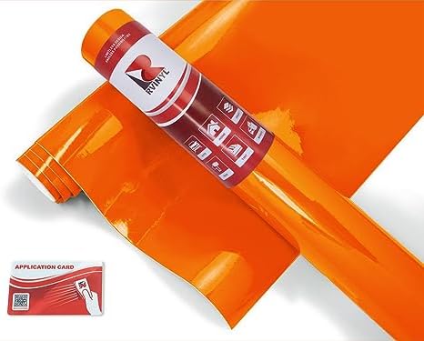 3M 7125 - Rollo de lámina de vinilo con diseño gráfico Scotchcal, color naranja brillante, 14, 2 x 3 pies, con tarjeta de aplicación, para Cricut,