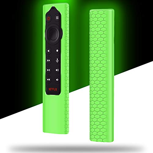 Silicone Protective Cover for NVidia Shield TV Pro 4K HDR Ready Media Streamer Remote Controller,for NVIDIA Shield Remote Control Battery Bumper Back Cover Case Holder Protetcor Skin-Glowgreen