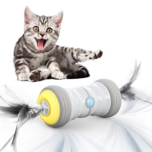 PETHINKER Interactive Cat Toys for Indoor Cats &Busy Cat Lovers, Cat Feather Catnip Electronic Auto Christmas Cat Toys, More Attractive Kitten Toys W/Active Program, Light, Feather