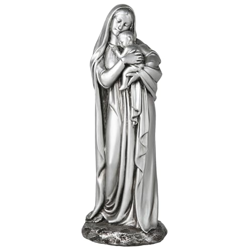 Vineyard Carvings Madonna and Child Statue - 7 Inches Madonna Figurines Catholic Home Decor, Hand Painted Blessed Mother Virgin Mary Statue Renaissance Collection