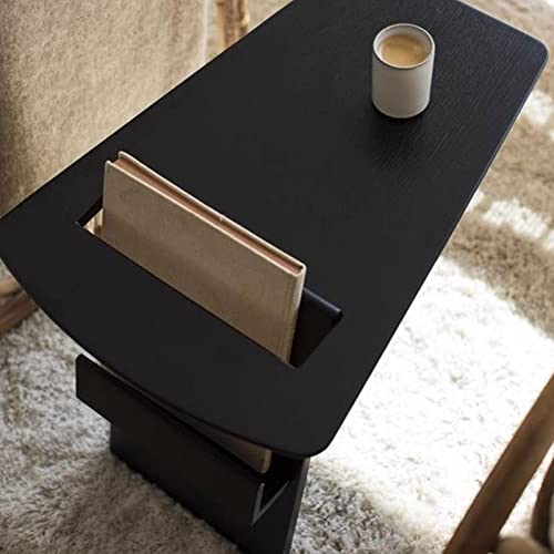 Mesa de centro moderna de madera con revistero para salas estar pequeñas 8