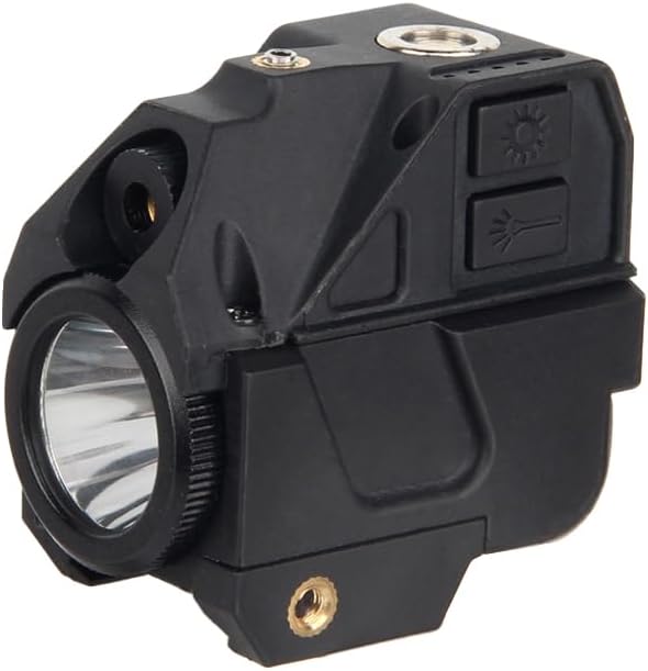 Compact Flashlight & Green Laser Sight Tactical Rechargeable Scope with 20mm Mount for Hunting
