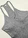 Jar of Love Women's Workout Tank Top with Built-in Shelf Bra-V-Neck Racerback Ribbed Cami for Gym, Yoga, Running,M,Dark Grey