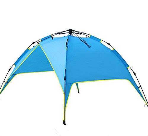 Carpa de camping impermeable para 3-4 personas azul miniatura 3