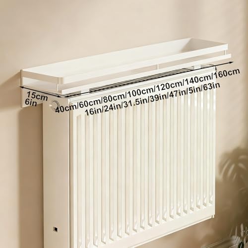 Étagère de radiateur en alliage d'aluminium blanc avec garde-corps - 3