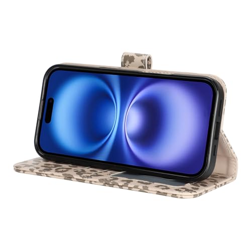 Étui portefeuille iPhone 16 léopard idéal pour vos sorties sans sac - 3