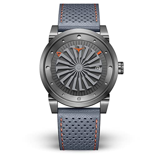 ZINVO Blade Luxury Men’s Watch - Signature 44mm Automatic Wrist Watch with Turbine Style Dial and Premium Italian Leather Band - Ethos