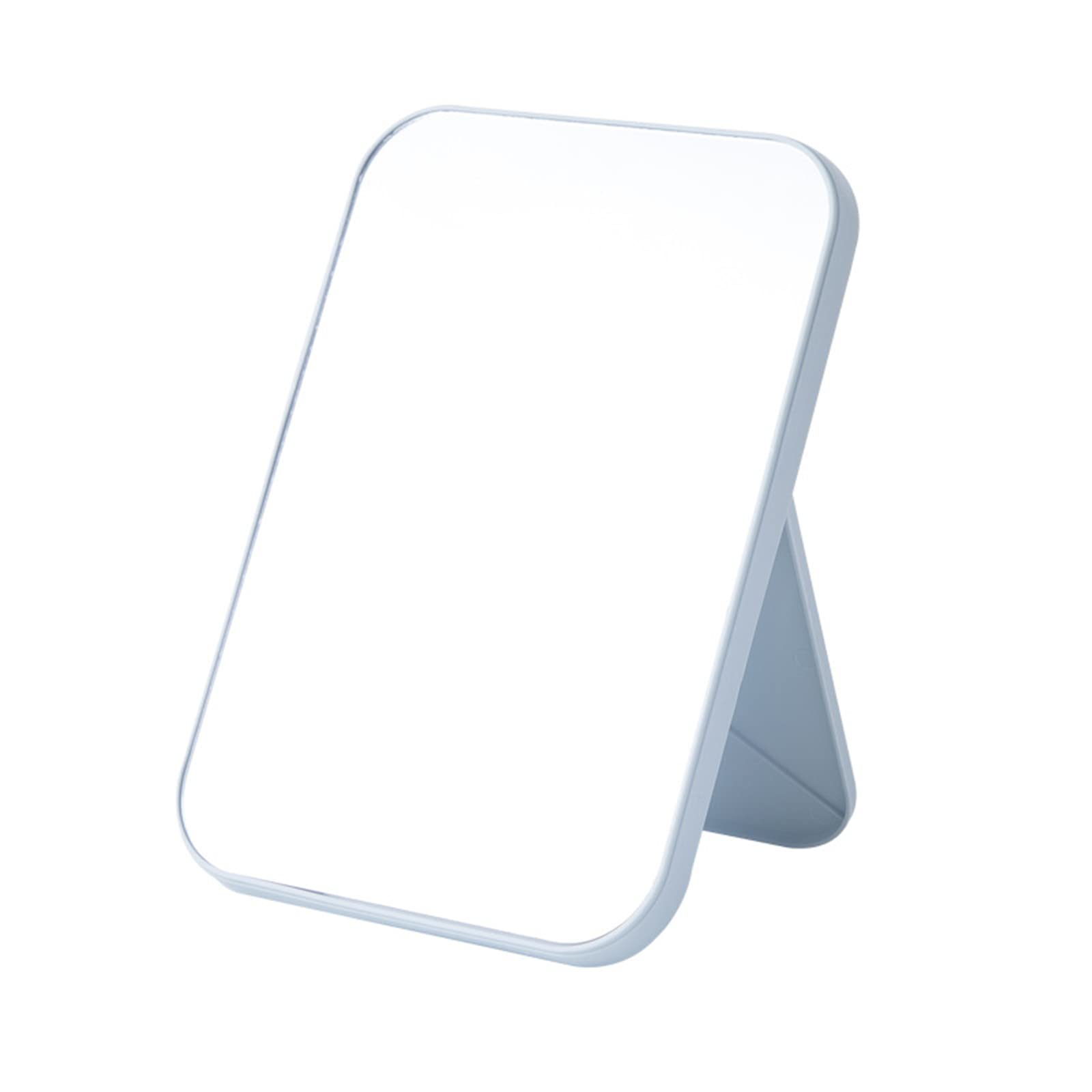 Mockery Desktop Makeup Mirror, Foldable Makeup Mirror Simple Portable Princess Mirror Square Mirror Makeup Mirror Small Folding Mirror with Stand 90°Adjustable Rotation with Stand for Women (Blue)-image-44