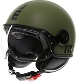 MOMO FGTR Classic Mono S26 Casco a reazione, verde opaco, L (59/60)