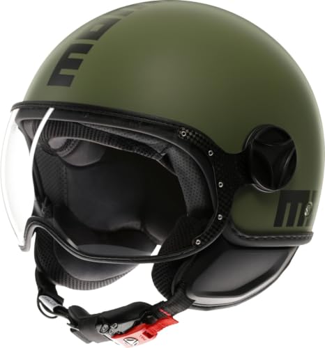 MOMO FGTR Classic Mono S26   Casco a reacción, verde mate, L (59/60)