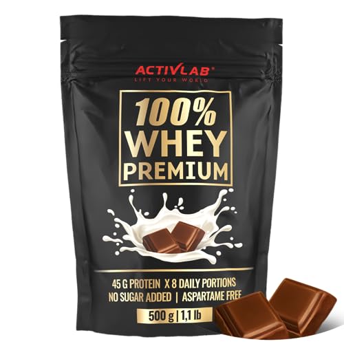 Activlab Protein Pulver - 100% Whey Protein Molkenprotein WPC - 6,9 g BCAA - Muskelaufbau - 500 g Schokolade Premium