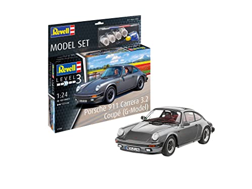 Revell – Maqueta Set Porsche 911 Carrera 3.2 Coupé G-Model con accesorios básicos Revell.