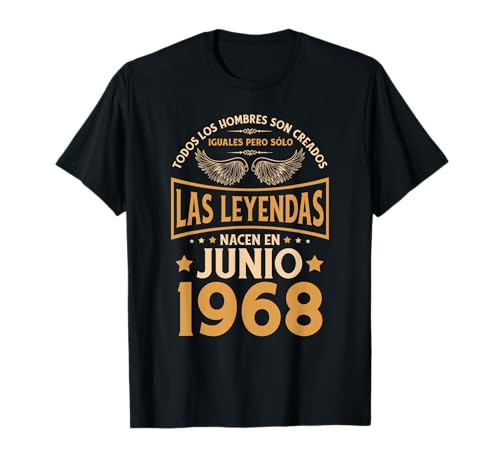 Cumpleaños Hombre Regalos Las Leyendas Junio 1968 Camiseta