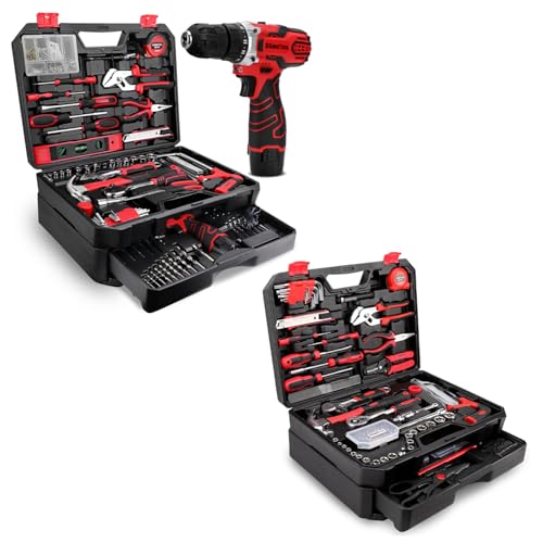 Image of KingTool 325 Piece Home Repair Tool Kit Bundle with 276-Piece Tool Set with 12V Cordless Power Drill