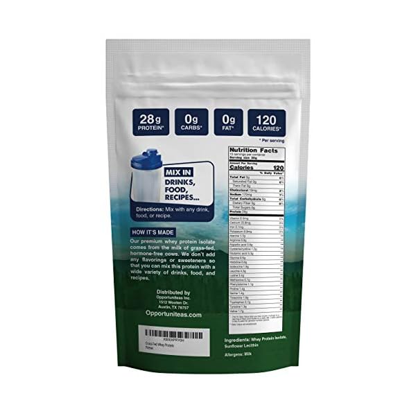 Grass Fed Whey Protein Powder Isolate - Unflavored - Low Carb Keto & Paleo Diet Friendly - Pure Grass-Fed Protein for Shakes, Smoothies, Drinks & Recipes- Non GMO & Gluten Free - 1 Pound - Image 3