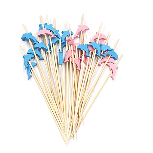 Einweg-Bambusstäbchen, 11,9 cm, mehrfarbig, Obst, Appetittizer, lange Zahnstocher, Bambus-Cocktailspieße, Vorspeisen, Obst, Sandwiches, Desserts, Party-Lebensmittel-Dekoration (Wal) Cover