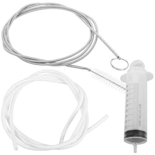 Mikikit Desatascador para Eliminar Residuos para Tuberías de Agua de Desagües con Jeringa y Cepillo de Nylon, Alta Adaptabilidad en Frigoríficos y Congeladores