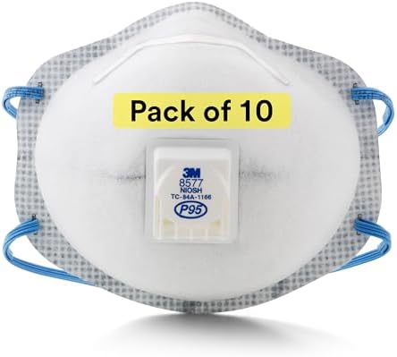 3M Particulate Disposable Respirator 8577, P95, NIOSH APPROVED, Pack of 10