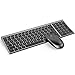 Clavier Souris sans Fil Rechargeable, 2.4G USB Clavier Azerty Français, Ultra-Mince, Full Size avec Pavé Numérique, Souris clic Silencieux, pour PC Ordinateurs, Notebook, Windows 10/8/7, Gris