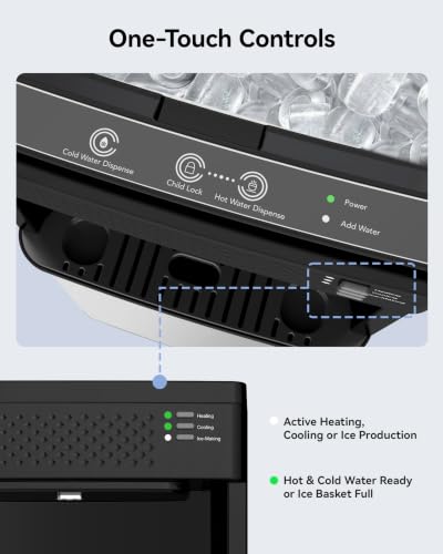 Image of 4-in-1 Bottom-Load Water Dispenser with Ice Maker, Hot, Room & Cold Water