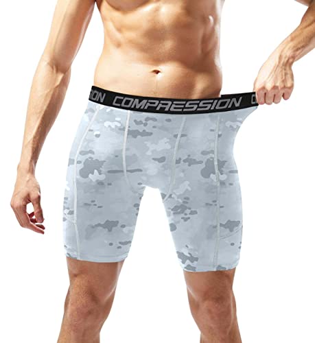 Holure Men's 5 Pack Performance Compression Shorts Athletic Running Underwear Black/Camo Black/Camo White/Blue/Green 16-M #TOP2