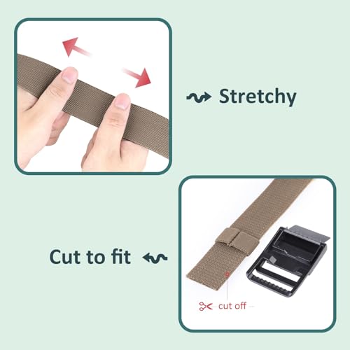 Sportmusies Adjustable Military Style Nylon Web Belt with Alloy Double Ring Buckle for Women & Men2