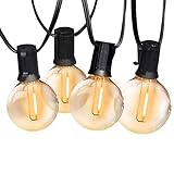 FÁCIL DE INSTALAR: luces led exterior para patio tiene una clasificación de impermeabilidad IP45, la carcasa de resistencia comercial soporta temperaturas extremas y clima húmedo, lluvia, viento, nieve, perfecto para la decoración al aire libre. Las luces de cadena para exteriores son flexibles y fáciles de instalar con una brida para cables o un gancho para tazas. Puedes arreglarlo o colocarlo en cualquier lugar que necesites. Una bombilla que se apaga no afecta a otras bombillas.