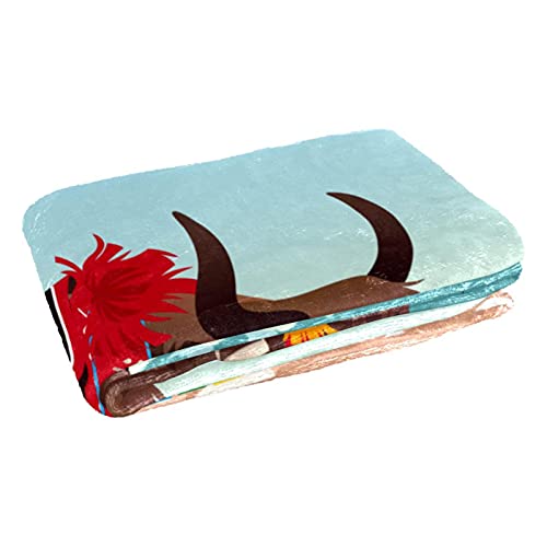 Aisso Tibetan Yak Bull Prints Soft Warm Cozy Blanket Throw For Bed Couch Sofa Picnic Camping Beach, 150×100Cm #TOP1
