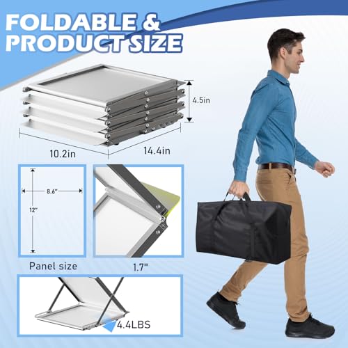 6 Pocket Literature Catalog Rack, Foldable Brochure Display Stand, Magazine Rack for Living Room, Hotel, Trade Show, Exhibition, Office, Events - Thumbnail 4