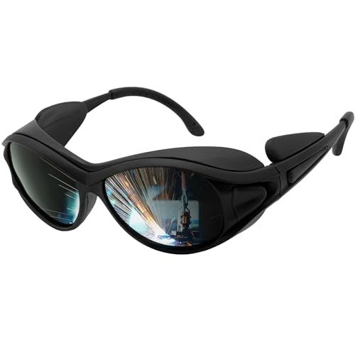 UpaClaire Gafas de seguridad para soldadura, lente de soldadura de seguridad envolvente, gafas de seguridad antiarañazos, protección UV, gafas protectoras, cumple con ANSI/ISEA y MCEPS, pantalla IR 10