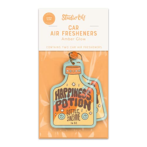 Image of Studio Oh! Kind To All Kinds Set of 2 Hanging Car Air Freshener, Long-Lasting Fragrance, Odor Eliminator, Scented Car Accessory for Auto Interior, Decorative Air Freshener, 4 x 7.5 in