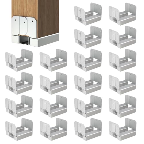 Image of 20 PCS Nominal 4x4 Post Base, Deck Post Anchor for Fence Handrail and Railing, 4x4 Pergola Brackets Kit