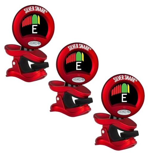 Snark Red Silver Guitar Clip On All Instrument Tuner - Pack of 3