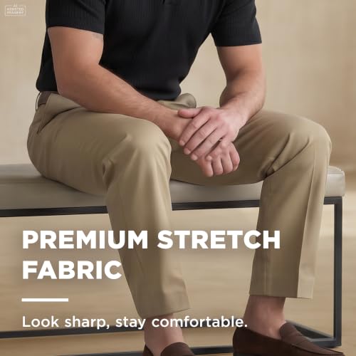 Image of Haggar Men's Classic Fit Premium No Iron Khaki Pant